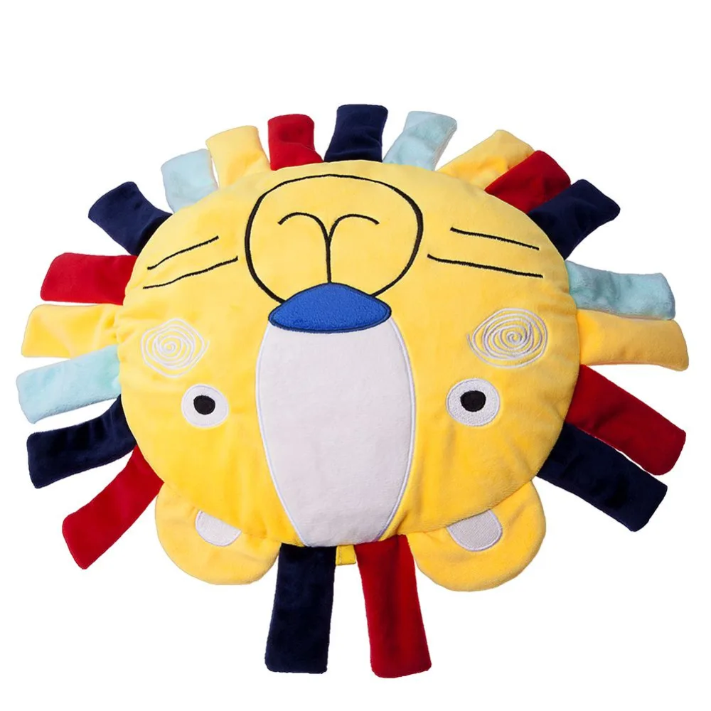 Baby plush toy pillow with ring paper label bell cartoon lion accompanying sleeping comfort pillow so funny Baby plush toy pillow with ring paper label bell cartoon lion accompanying sleeping comfort pillow so funny