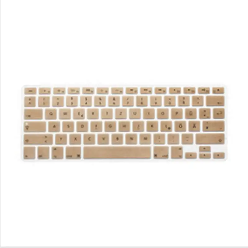 Metallic Gold German US Silicone Keyboard Cover Skin Protector Film Protector 100pcs for Apple MacBook Pro air Retina 13 15 17