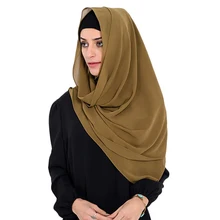 Babalet Womens’ Modest Muslim Long Hijab Scarf Solid Sheer Chiffon Islamic Long Wrap Scarf Hijab Caps Shawl Arab Headscarf Hijab