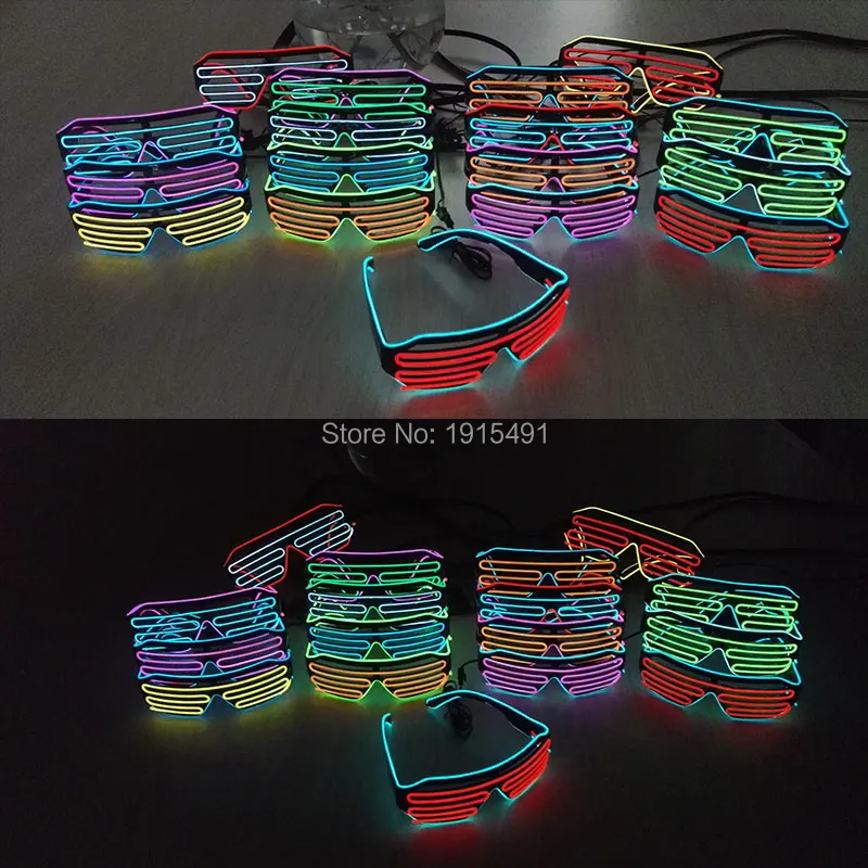 Популярные 10 цветов выбор светящиеся костюм поставки EL Очки Оригинальные светильники световой LED Neon затворные очки с dc-3v драйвер