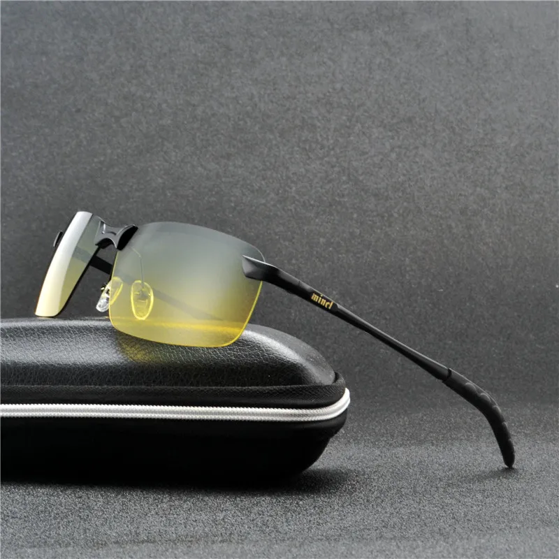 Сплав УФ мужские водительские очки ночного видения солнцезащитные очки для вождения мужские солнцезащитные очки для мужчин антибликовые дневные Ночные очки NX