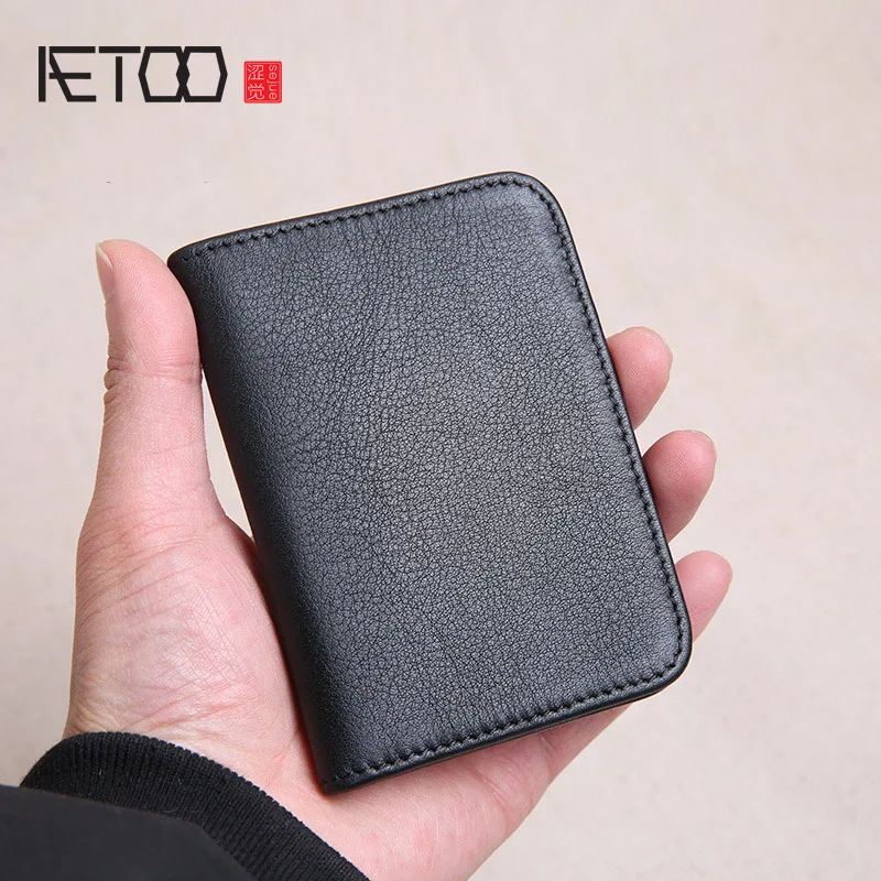 AETOO настоящая сумка для пикапа мужской кожаный бумажник с головой тренда