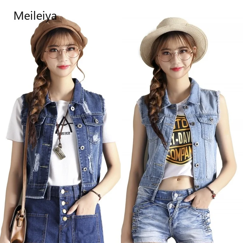 

Women Plus Size S-XXL Spring Summer Korean Short Jackets Stretch Short-sleeved Denim Jacket Thin Light Blue Navy Blue Jeans Coat