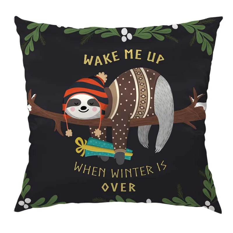 

Sloth Pillow Home Decorative Throw Pillow Cover Case Baby Sloth Sleeping on the Tree Square Cushion Cover Pillow Cases for Men