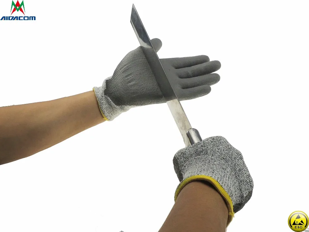 Buy ESD Antistatic Cut Resistant Gloves PU