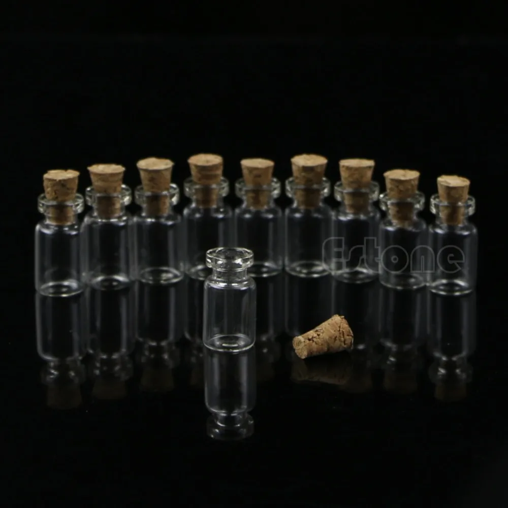 

10pcs/lot 0.5ml 18x10mm Mini Glass Bottle Vial with Cork Stopper Storage Pendant