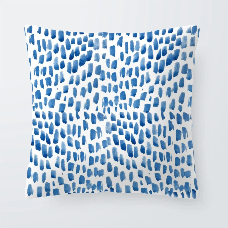 Фантазийная Подушка с геометрическим рисунком синяя полоса пятнистая линия квадратная подушка украшение гостиной маленькая супер мягкая подушка для дивана - Цвет: 8