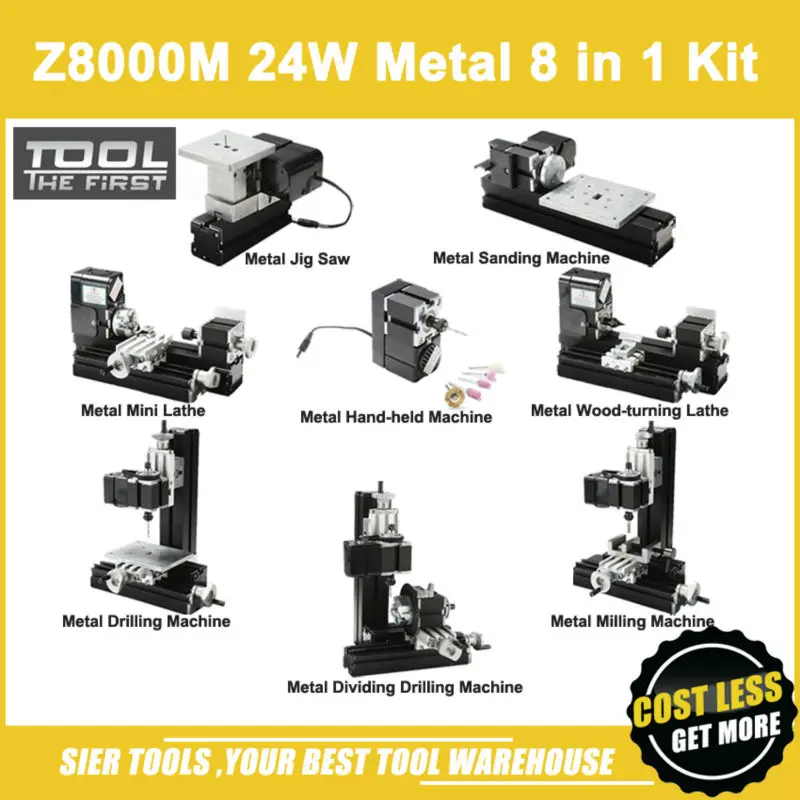 

Z8000M 24W Metal 8 in 1 Mini Lathe/24W,20000r 8in1 didactical lathe/metal DIY lathe Kit