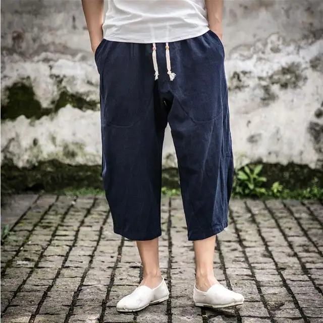 mens linen jogger pants
