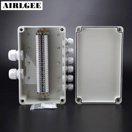 Us 44 42 20 Off 250 150 100mm Abs Plastic Waterproof Electric Junction Box Cable Connection Diy 2 Inlet 6 Outdoor Convergence In