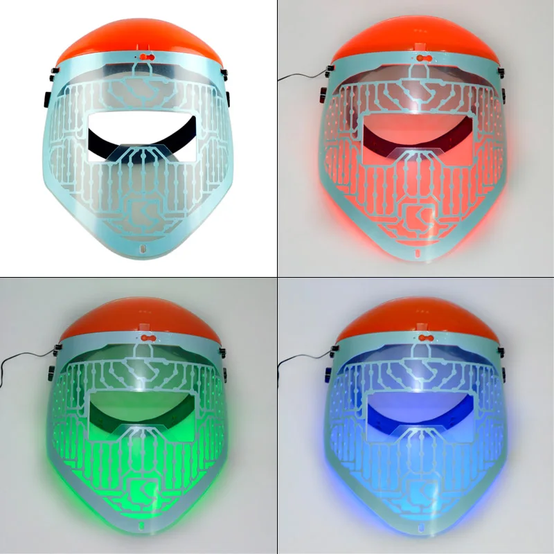 New Red blue green 3 colour light therapy LED beauty facial Mask PDT Mask acne treatment LED face skin rejuvenation High Quality