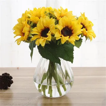 

12pcs Single Stem Sunflower Artificial Flowers Gerbera for Home Showcase Xmas Decor Yellow Color