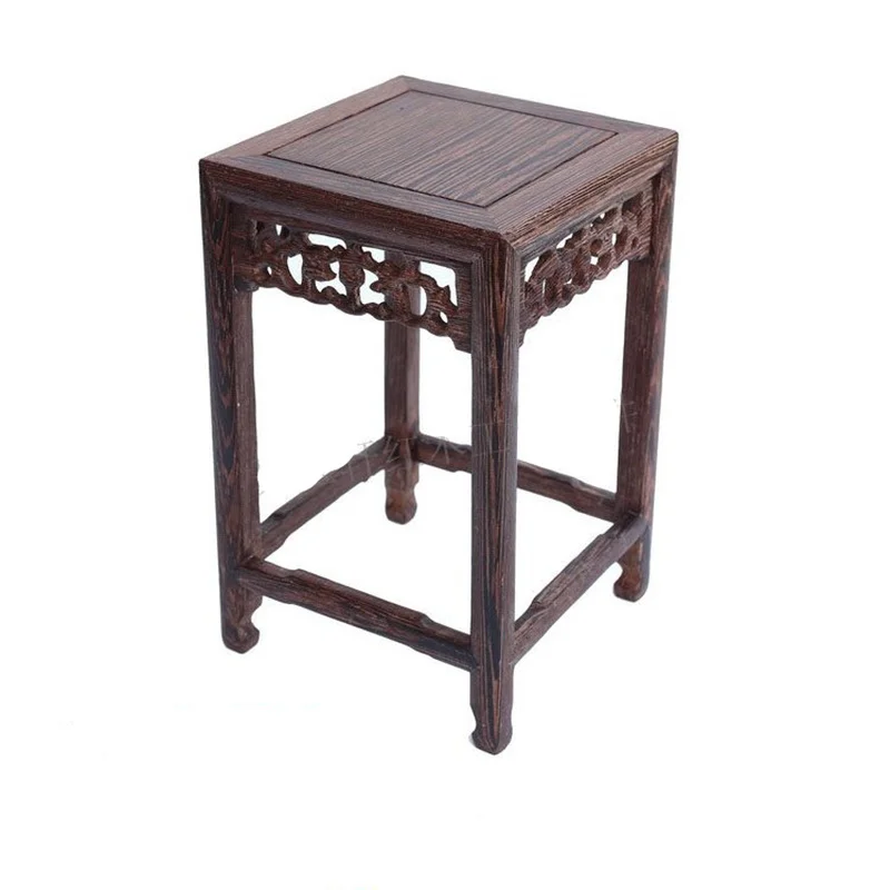 

Wood carving household act the role ofing is tasted square vase flowerpot aquarium handicraft furnishing articles base