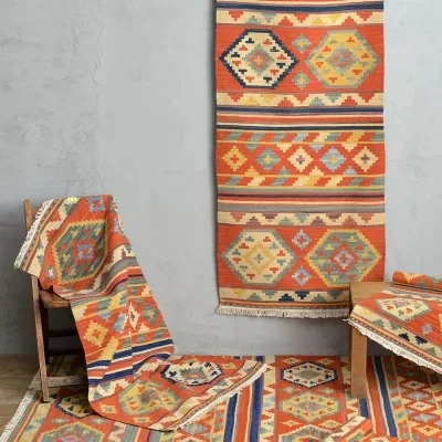Килим шерсть ручной работы ковер геометрический индийский плед полосатый современный Гобелен Коврик дизайн богемный скандинавский стиль