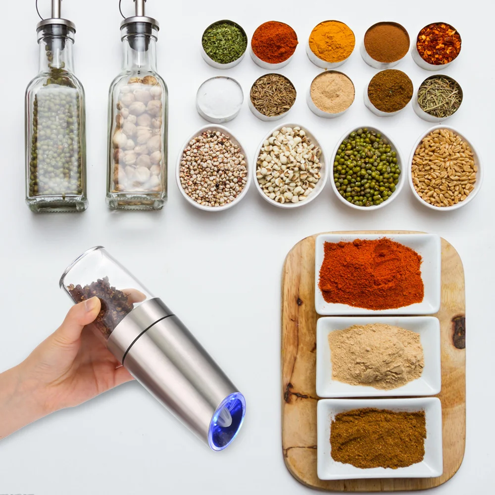 Electric Gravity Spice Sauce Pepper Grinder Salt Mill Muller BPA Free Z0Z1 Electric Gravity Spice Sauce Pepper Grinder Salt Mill Muller BPA Free Z0Z1