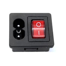 5PCS IEC320 C8 Power Cord Inlet Socket receptacle With ON-OFF Red Light Rocker Switch 250V 2.5A FOR Computer Amplifier CCC CE цена 5PCS IEC320 C8 Power Cord Inlet Socket receptacle With ON-OFF Red Light Rocker Switch 250V 2.5A FOR Computer Amplifier CCC CE цены онлайн
