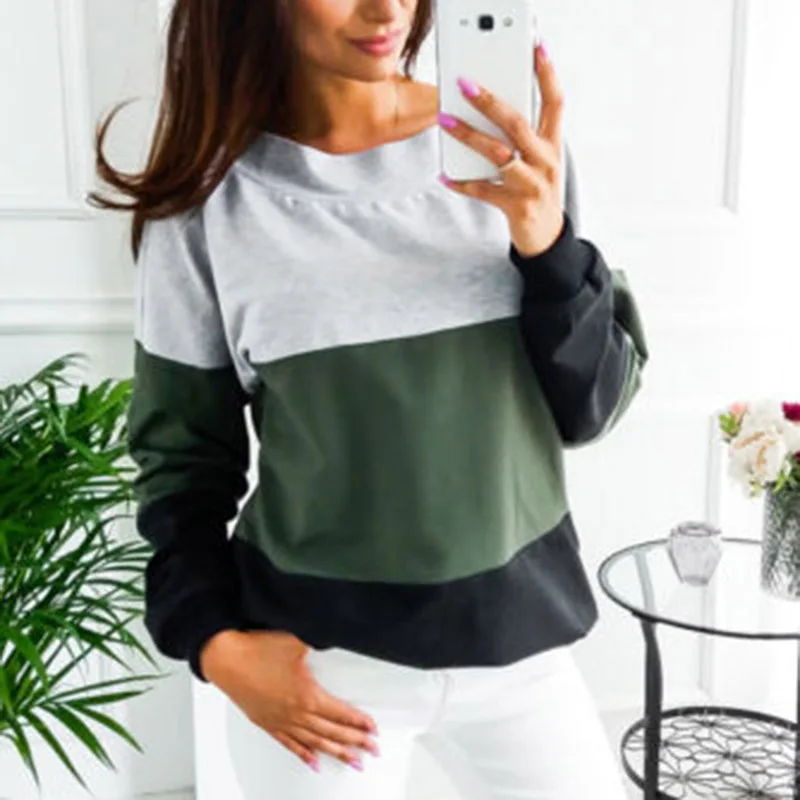 Hot Sale Women Long Sleeve Sweatshirt Ladies Casual Loose Lace Up Sexy Back Pullover Tops CXZ