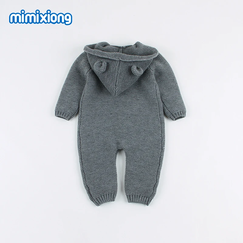 Bebé mameluco 3D Oso de dibujos animados de punto recién nacido Bebes divertido monos mono con capucha moda Niño manga larga mono de los niños Bebé mameluco 3D Oso de dibujos animados de punto recién nacido Bebes divertido monos mono con capucha moda Niño manga larga mono de los niños