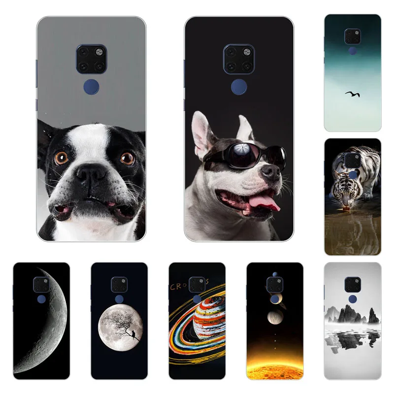 huawei mate 20x Case Silicon Handsome dog Painting Soft TPU Back Cover for Phone protect cases shell |