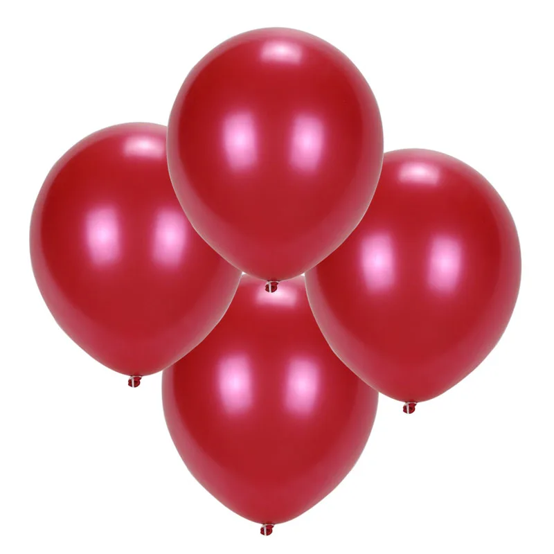 12 штук 12 дюймов розовое золото латексные шарики Свадебные украшения день рождения украшения Гелиевый шар вечерние товары - Цвет: Красный