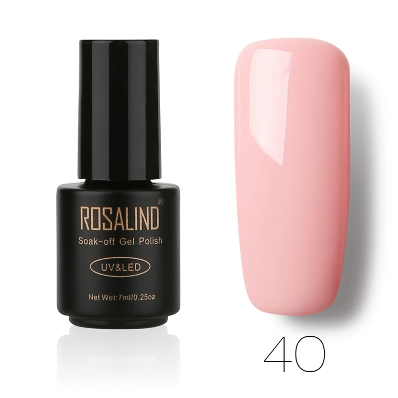 Rosalind DIY гель для ногтей серия черная бутылка 7 мл замачиваемый УФ светодиодный долгосрочная основа лак для ногтей гель лак - Цвет: 40