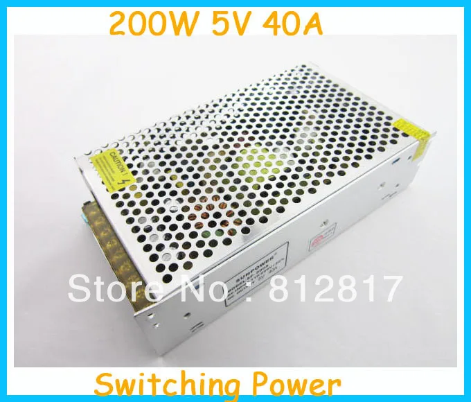 

DC 5V 40A to AC 110/220V Regulated Switching Power Supply for LED Strip Light