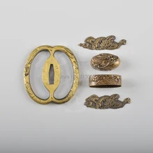 Кованый набор Tsuba фитинг часть для катана, японский меч самурая Tsuba дракон