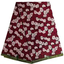 Красный цветок Анкара Африканский Воск Печать Ткань хлопок в технике батик tissu africain швейная ткань для женщин платья