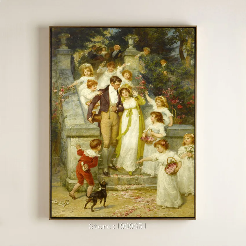 

classical court figures noble wedding landscape canvas printings oil painting printed on cotton no frame wall art decoration