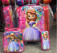 Neue 16 zoll gepäck mit rädern Sophia reise-koffer set (mittagessen box + stift boxen + trolley gepäck) mode gepäck
