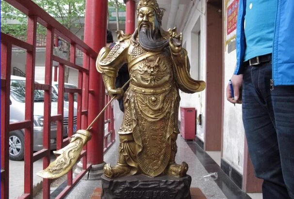 

song voge gem S0825 24 Chinese classical worshipped warrior Guangong Guan gong bronze copper Statue