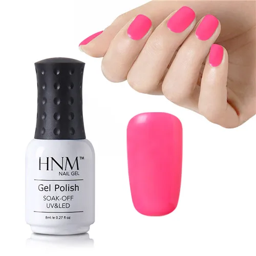 HNM лак для ногтей 8 мл, геллак, УФ светодиодная лампа, замачивается, розовая, фиолетовая, серая серия, штамповочная краска, лак для ногтей, Полупостоянный Гибридный лак - Цвет: PK006