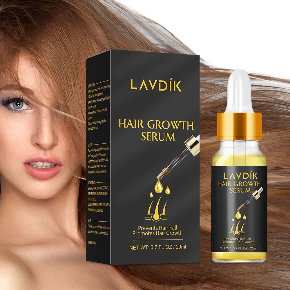 

LAVDIK Anti Preventing Hair Lose Serum Essential Oil Liquid Ginger Fast Hair Growth Damaged Hair Repair Growing Women Men TSLM1