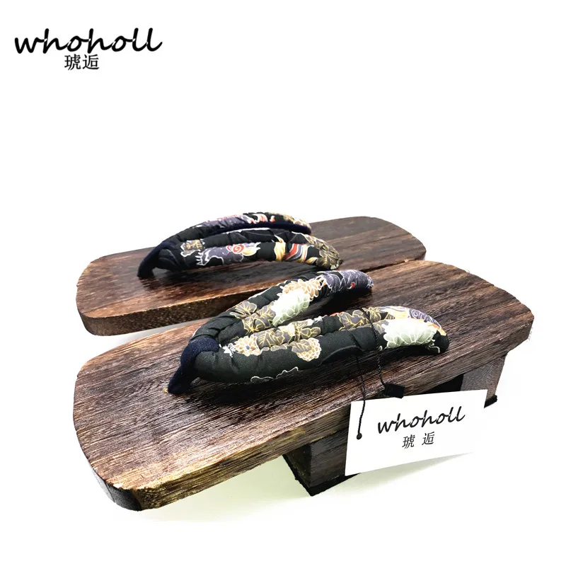 

2017 summer Unisex women sandals Japanese heel flip-flops Gate wooden SAMURAI Clogs shoes Cosplay costumes plank Shoe GETA-834