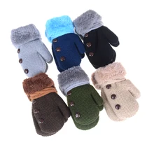 Высокое качество Детские перчатки варежки luva митенки Детские зимнее, связанное из шерсти перчатки для маленьких девочек и мальчиков теплые