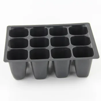 

12 Plastic Nursery Pots Planting Seed Tray Kit Plant Germination Box with Dome and Base Garden Grow Box Gardening Supplies