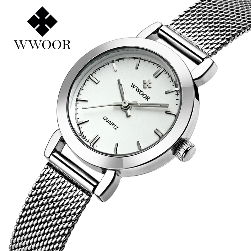 Vente WWOOR Femmes Montre Ultra Mince En Acier Inoxydable de Quartz Montre Lady Casual Heures Bracelet Montres Femmes Amant de Femelle Horloge cadeau