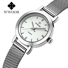 WWOOR Women’s Watch Ultra Thin Stainless Steel Quartz Watch Lady Casual Hours Bracelet Watches Women Lover’s Female Clock Gift