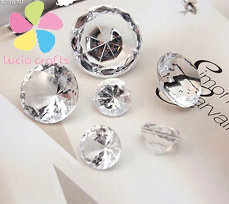

Lucia crafts Multi sizes option Transparent color gems Wedding Party confetti Crystal Diamond Culet DIY Handicraft D0706