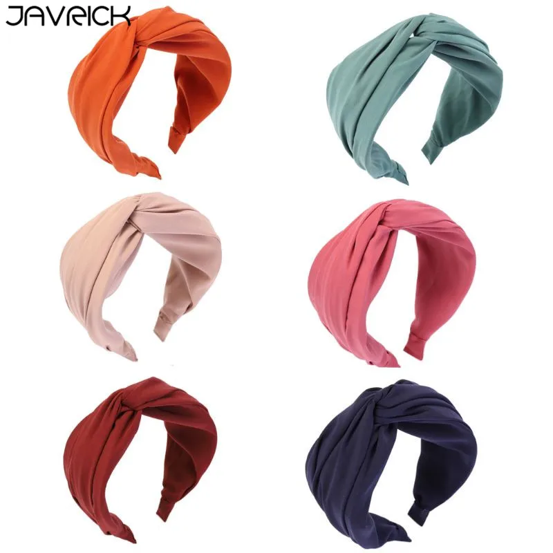 

Korean 7cm Wide Headband Women Girls Sweet Candy Color Cloth Wrapped Hair Hoop Handmade Pleated Twist Knotted Styling Headpiece