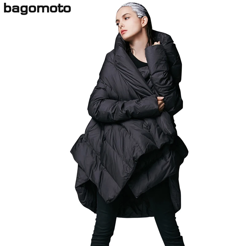 Женская куртка с капюшоном Bagomoto свободная парка зимняя теплая 2019|Парки| |