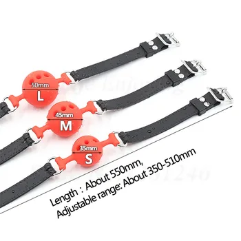 3 Size Soft Silicone Open Mouth Gag Ball BDSM Bondage Restraints Sex Toy For Adults Slave Open Hole Ventilation Gag For Couples 3