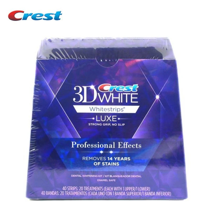 3D белые отбеливающие полоски зубы зубные отбеливающие нити Luxe профессиональные эффекты гигиена полости рта 20 сумки 40 полосы оригинальный
