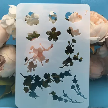 

20x14cm Plum Flower DIY Layering Stencils Wall Painting Scrapbook Coloring Embossing Album Decorative Card Template
