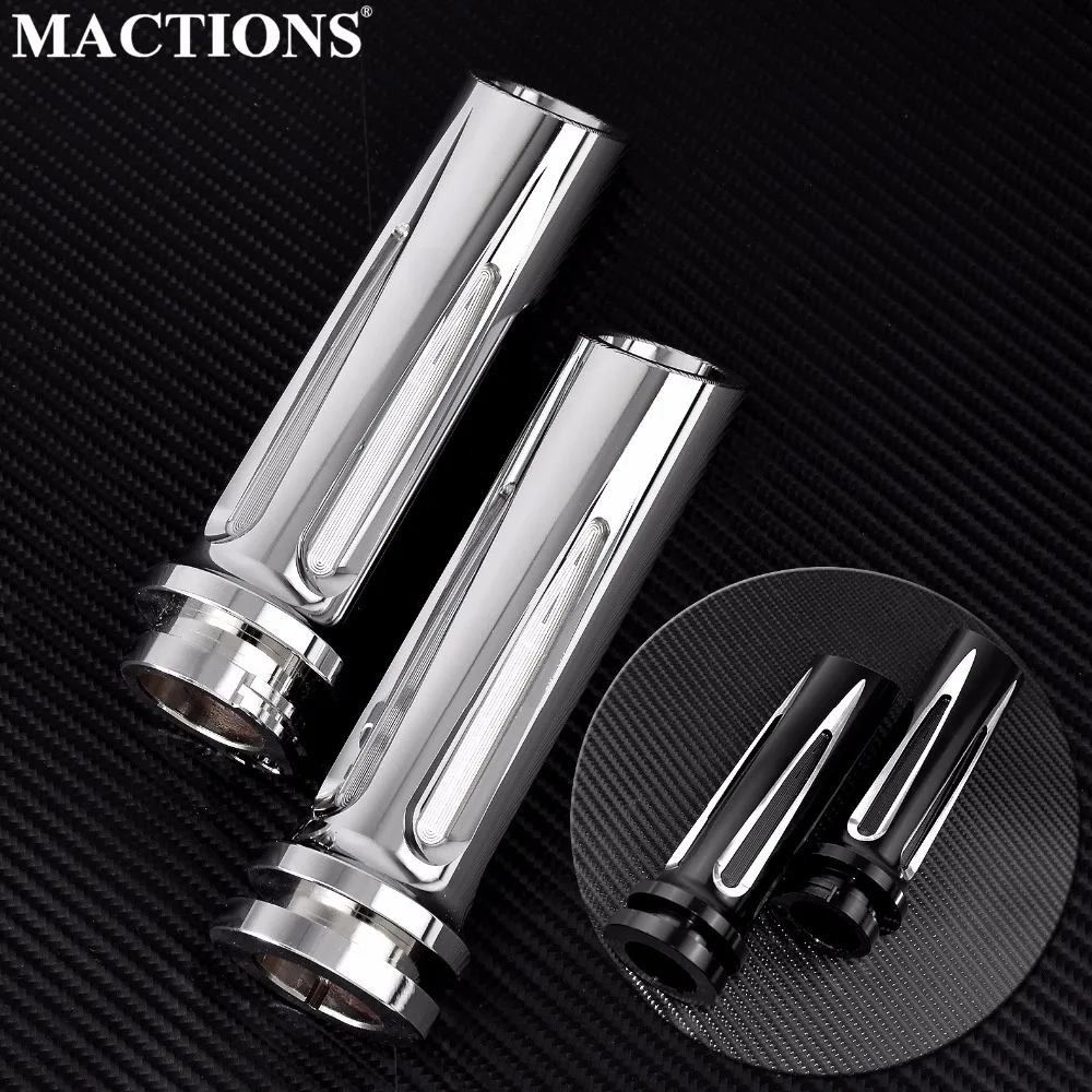 

Motorcycle Universal Hand Grips Aluminum Handlebar Black/Chrome For Harley Sportster XL883 1200 Softail Touring For Dyna Custom