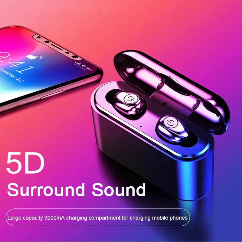 

Original Bluetooth 5.0 TWS Earphones Wireless Headphone CVC8.0 Noise Cancelling IPX7 Waterproof Stereo Charging Box Power Bank