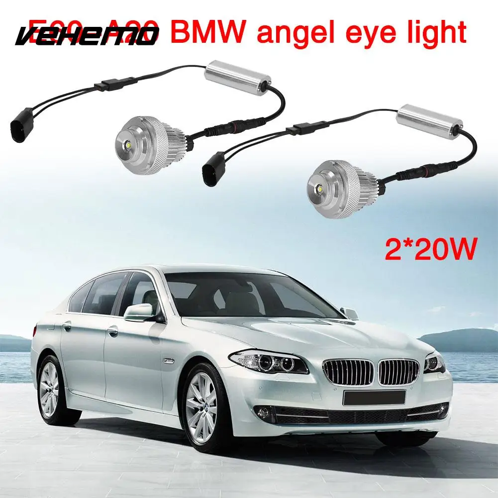 

Angel Eye Light Lamp Durable LED Bulb Automobile Car Light 6500K 20W Halo Ring Headlight 2PCS High Quality for BMW E60-A20