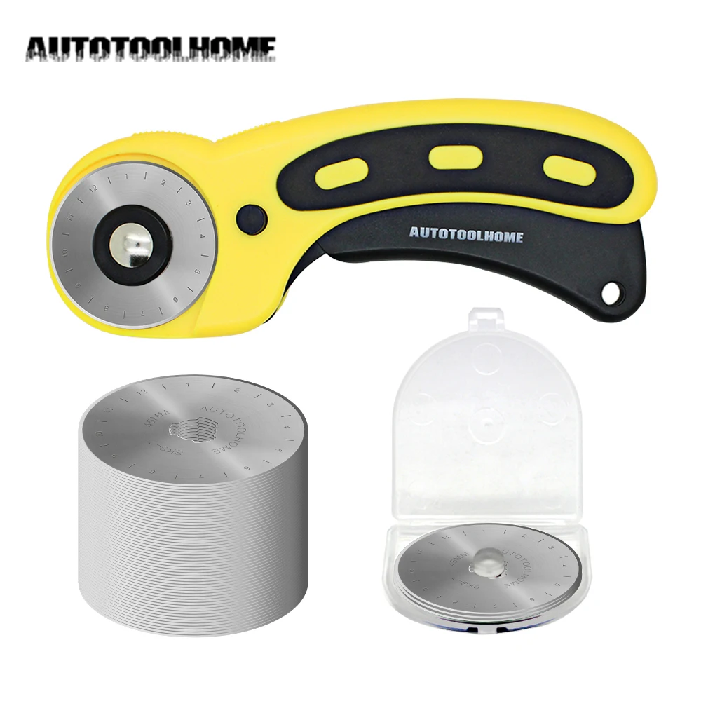 

45mm Rotary Cutter 50PC Refill Blades Kit Set For OLFA Fabric Paper Vinyl Circular Cutting Knife Patchwork Leather Sewing Tool