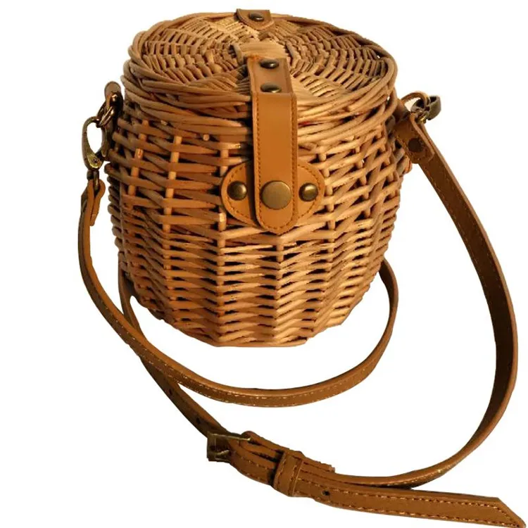 Bambu retro rattan saco nova palha bolsa