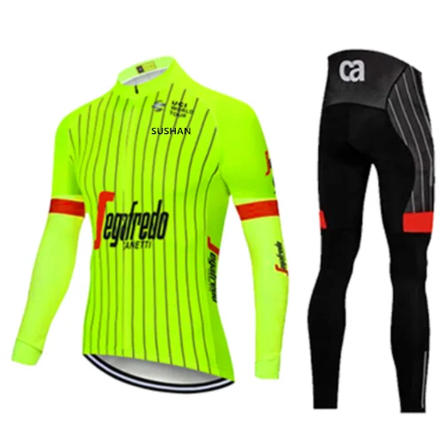 TReking Pro, весенние майки для велоспорта с длинным рукавом, комплект одежды для велоспорта, форма для гонок, одежда для велоспорта, одежда для Майо, Ropa Ciclismo, зеленый цвет - Цвет: Зеленый